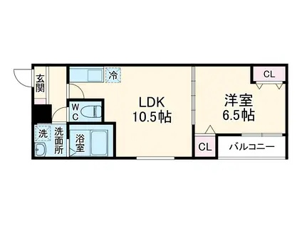 フジパレス門真浜町Ⅱ番館(1LDK/2階)の間取り写真