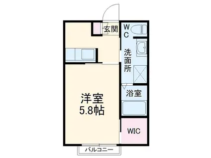 SYコートD棟(1K/1階)の間取り写真