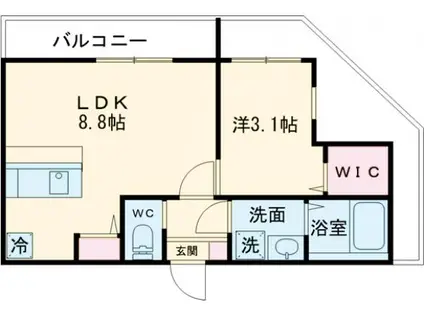 KLEIS一之江Ⅱ(1LDK/1階)の間取り写真