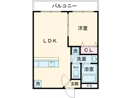 テラ・ドゥーエ(1LDK/3階)の間取り写真