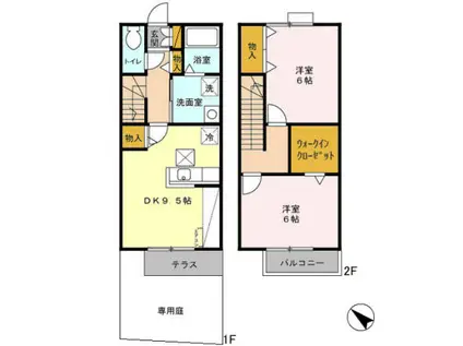 Ｒｏｙａｌ　Ｇａｒｄｅｎ　４００＆１６　Ｄ(2DK)の間取り写真