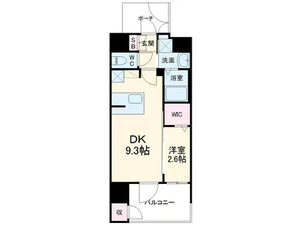 エステムコート名古屋セントリア(1DK/15階)の間取り写真