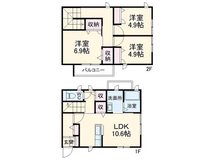 ヴィラ　Ｋ(3LDK)の間取り写真