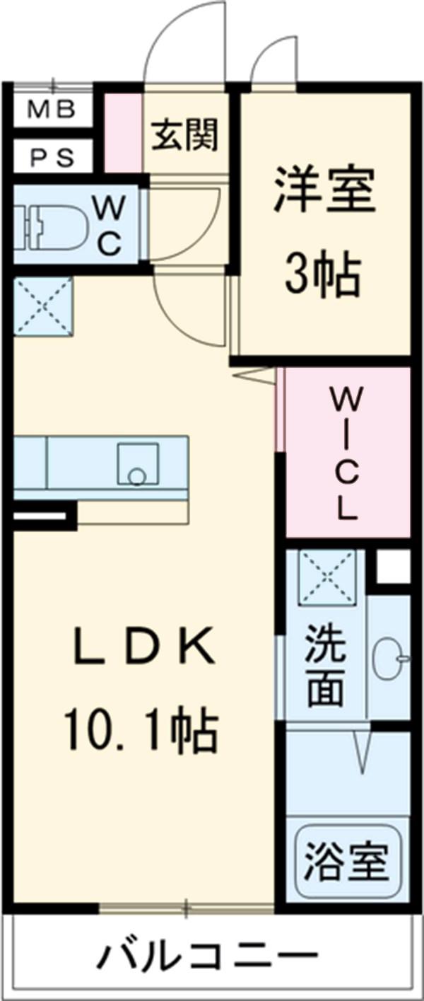 クレイドル(1LDK/2階)の間取り写真