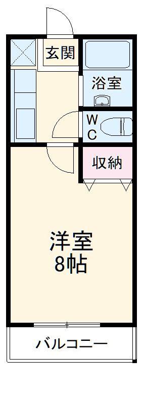 ヴェルディ城木(1K/3階)の間取り写真