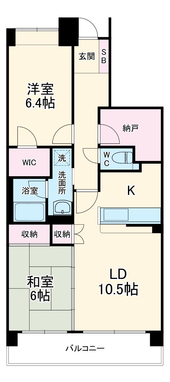 ファインクレスト若葉台(2LDK/3階)の間取り写真