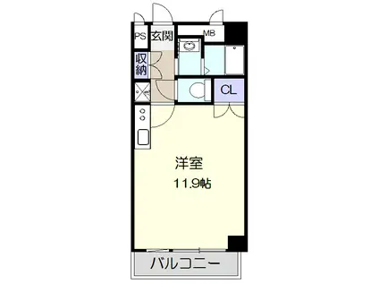 アロンノーブルⅡ(ワンルーム/3階)の間取り写真