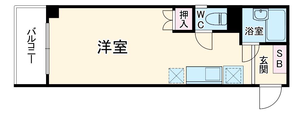 プラスパーたまプラーザ(ワンルーム/2階)の間取り写真