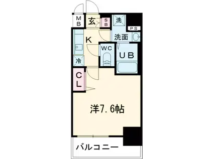 プレサンス新宿中落合メーディオ(1K/3階)の間取り写真