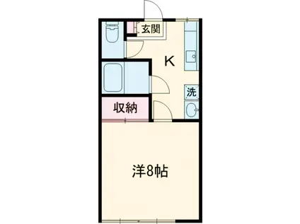 ハイツリベラールⅡ(1K/1階)の間取り写真