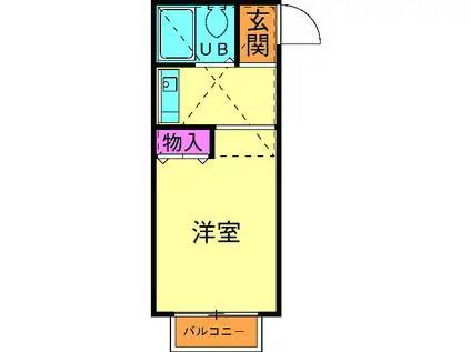 パークフレンド蓮見(ワンルーム/1階)の間取り写真