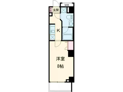 スパシエグランス練馬武蔵関(1K/3階)の間取り写真