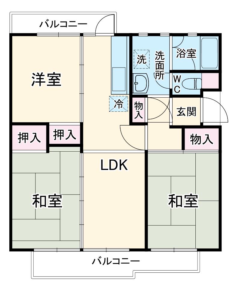 幸手南団地(3LDK/2階)の間取り写真