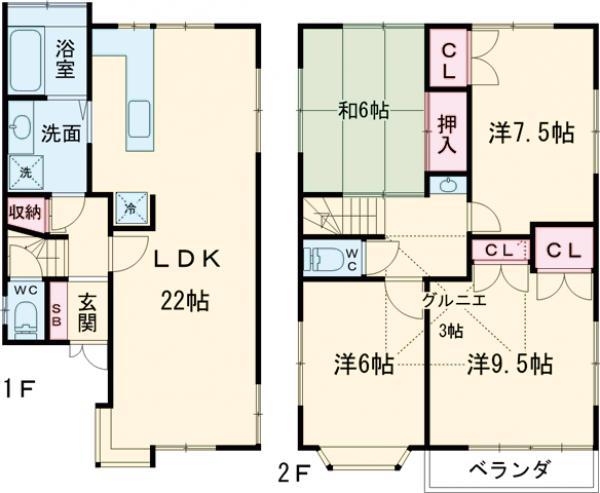 東急大井町線 尾山台駅 徒歩13分 2階建 築42年(4LDK)の間取り写真