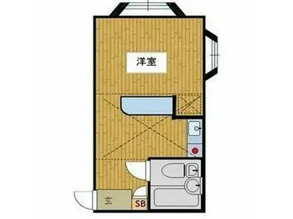 ベルピア鎌倉第1(ワンルーム/2階)の間取り写真