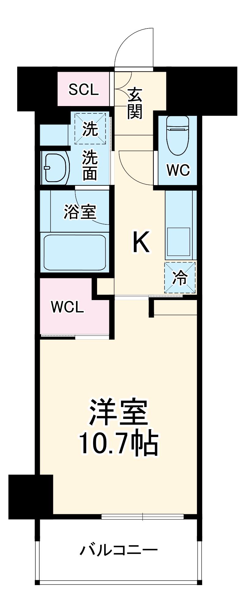BLESTON COURT MIZUHOUNDOJOHIGA(1K/6階)の間取り写真