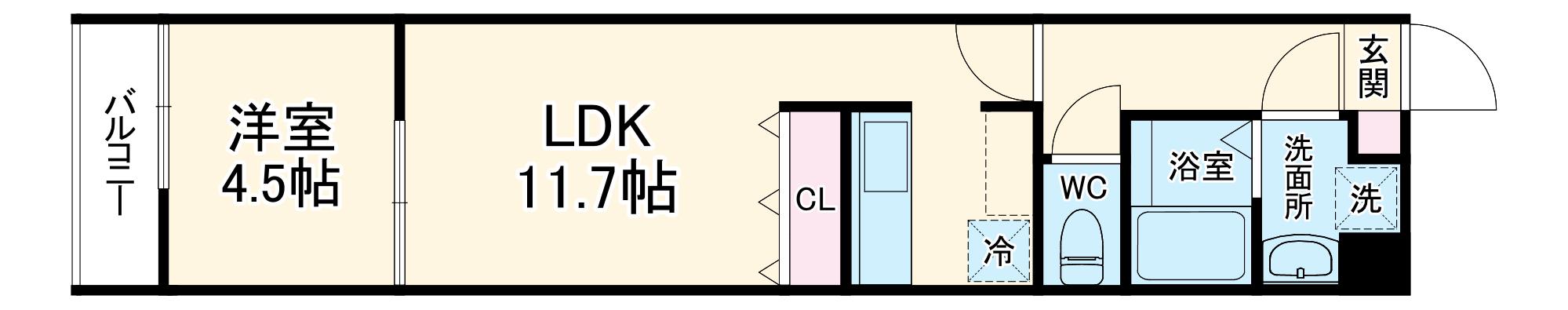 LA FITE NIJOJO(1LDK/3階)の間取り写真