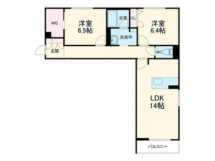 RELAFORT寿町(2LDK/2階)の間取り写真