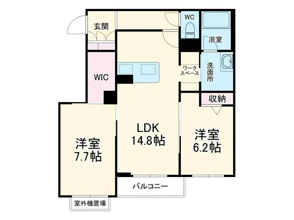 RELAFORT寿町(2LDK/3階)の間取り写真