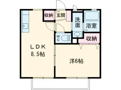 メゾンドアベニューⅡ(1LDK/1階)の間取り写真