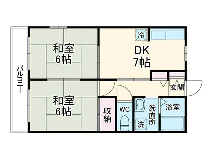 ハイツアキモト(2DK/2階)の間取り写真