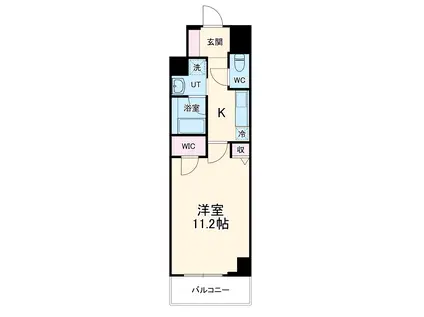 ロイジェント日吉Ⅱ(1K/6階)の間取り写真
