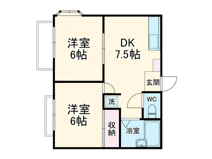 トラッドT&K(2DK/2階)の間取り写真