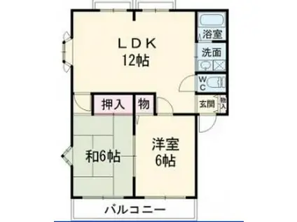 ベルハイム(2LDK/2階)の間取り写真
