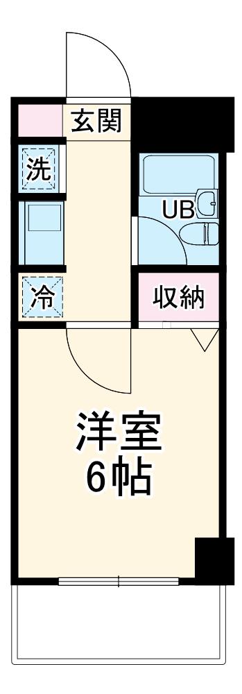 クイール(1K/1階)の間取り写真