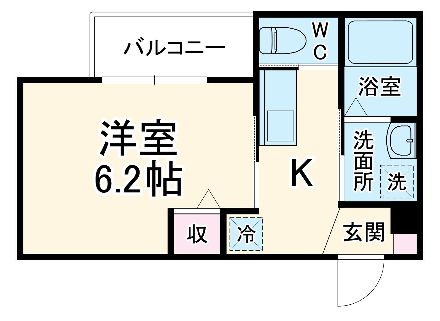 MELDIA行徳Ⅲ(1K/2階)の間取り写真