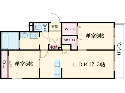 ALBERO8(2LDK/1階)の間取り写真