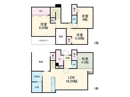大阪モノレール本線 山田駅(大阪) 徒歩9分 2階建 築4年(4LDK)の間取り写真