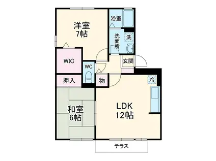 セジュール安井(2LDK/1階)の間取り写真