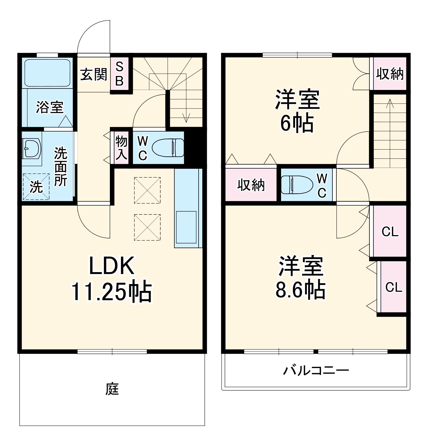 モンレーブＡ(2LDK)の間取り写真