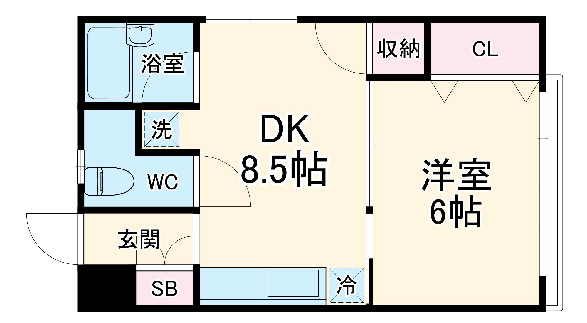 MMS7(1DK/2階)の間取り写真