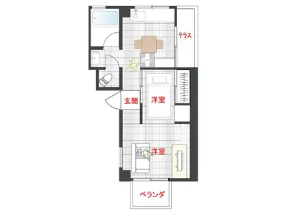 伊豆箱根鉄道駿豆線 三島広小路駅 徒歩8分 5階建 築52年(1DK/4階)の間取り写真