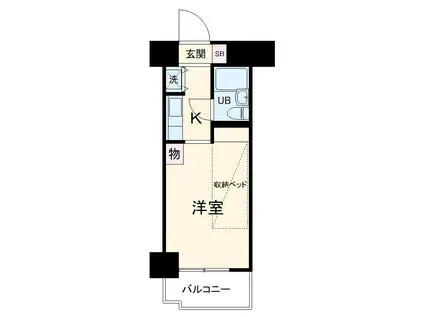 ダイアパレスステーションサイド富士(1K/2階)の間取り写真