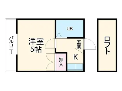 カーサソフィアⅢ(1K/2階)の間取り写真