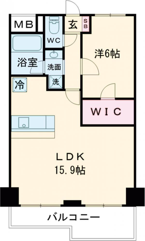 東京都新宿線 一之江駅 徒歩2分 13階建 築5年(1LDK/12階)の間取り写真