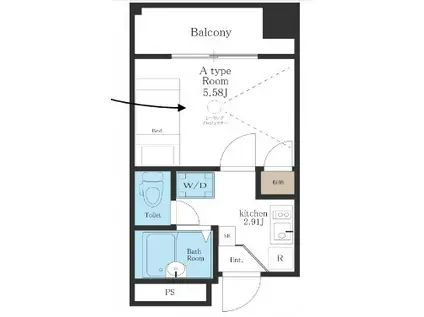 FRENCIA NOIE 八王子(ワンルーム/4階)の間取り写真