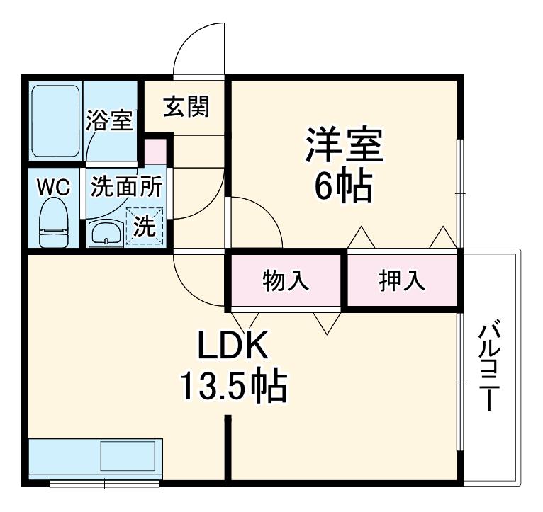 秀和ハイツB棟(1LDK/5階)の間取り写真