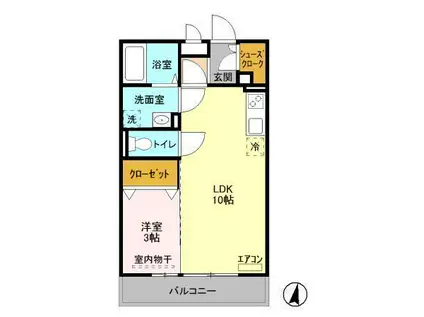 リ・サクラB(1LDK/3階)の間取り写真
