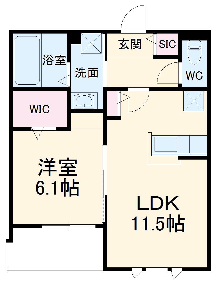 BELLE DOUCE(1LDK/3階)の間取り写真