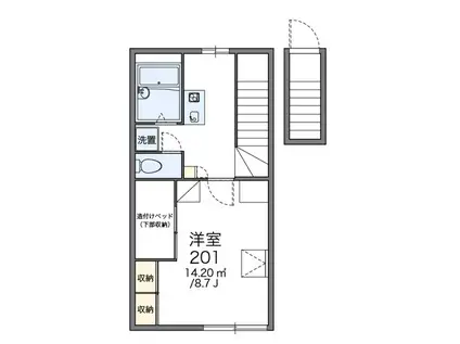 レオパレスエターナリィ・松田(1K/2階)の間取り写真