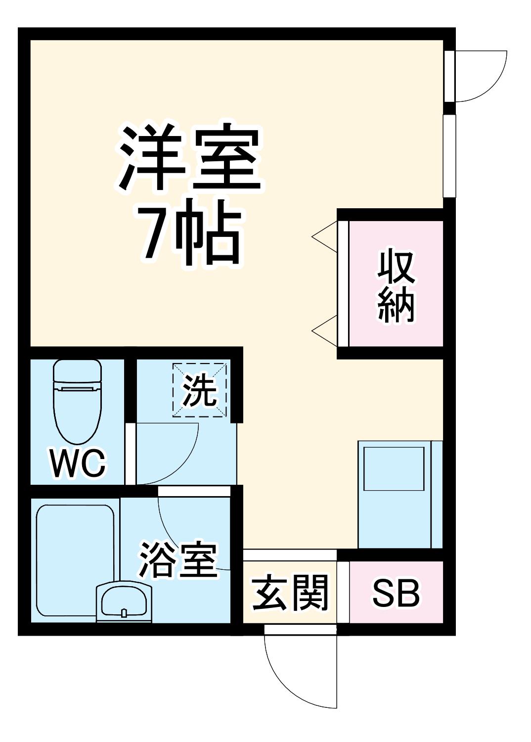 フォンテーヌ曽根(1K/3階)の間取り写真
