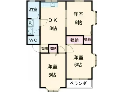 フラワーアネックス(3DK/2階)の間取り写真