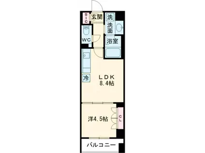 343 RESIDENCE MEGURO(1LDK/5階)の間取り写真
