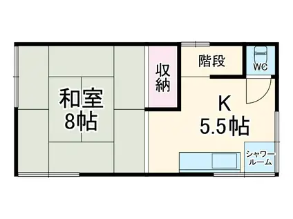 フリーハウス中村町(1DK/2階)の間取り写真