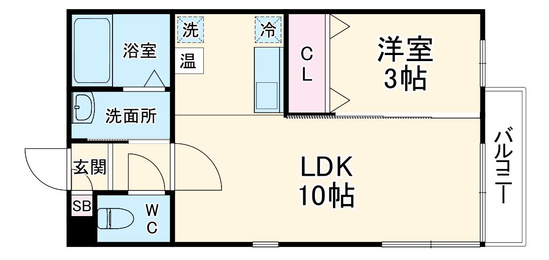ヒルトップヨコハマ(1LDK/1階)の間取り写真
