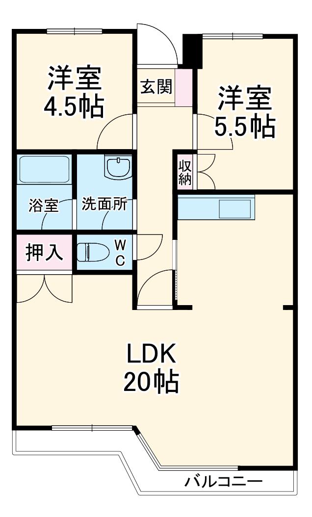 リバリーライフ(2LDK/4階)の間取り写真